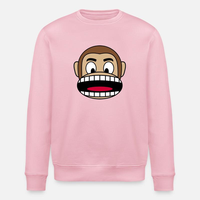 Monkey Face Gift - Stanley/Stella ROLLER Unisex Organic Sweatshirt - cotton pink