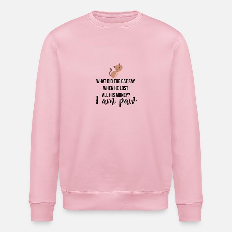Qu'est-ce que le chat dit - Sweat bio ROLLER Stanley/Stella Unisexe - rose pâle