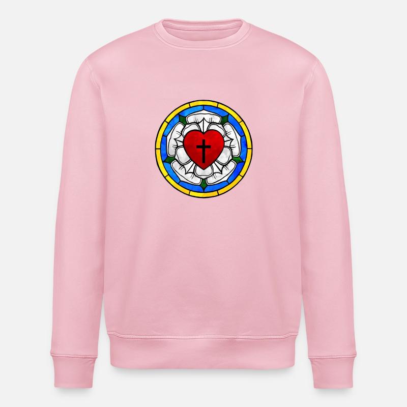 Lutheran Rose - Stanley/Stella Unisex Bio-Sweatshirt ROLLER - Hellrosa
