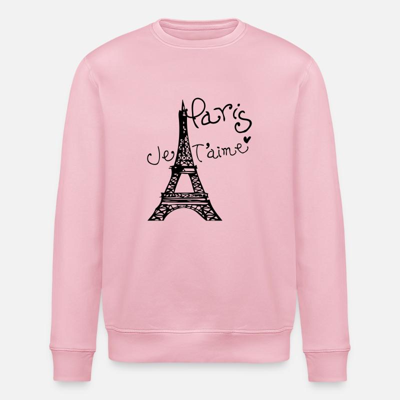 Paris Je T'aime Eiffel tower - Stanley/Stella ROLLER Unisex Organic Sweatshirt - cotton pink
