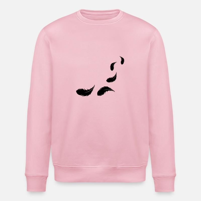 fliegende Federn schwarz - Stanley/Stella Unisex Bio-Sweatshirt ROLLER - Hellrosa