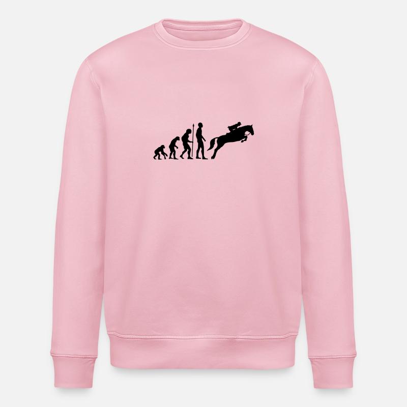 Reiterin Evolution Springreiten Pferde - Stanley/Stella Unisex Bio-Sweatshirt ROLLER - Hellrosa
