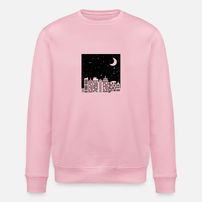 Nachthimmel Skyline - Stanley/Stella Unisex Bio-Sweatshirt ROLLER - Hellrosa