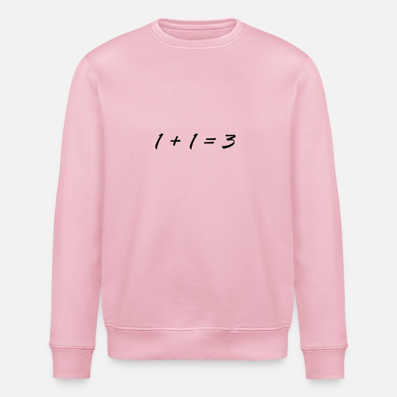 1 plus 1 equals 3 - Stanley/Stella ROLLER Unisex Organic Sweatshirt - cotton pink