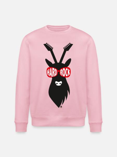 Rocker-Hirsch mit Gitarrengeweih - schwarz - Stanley/Stella Unisex Bio-Sweatshirt ROLLER - Hellrosa