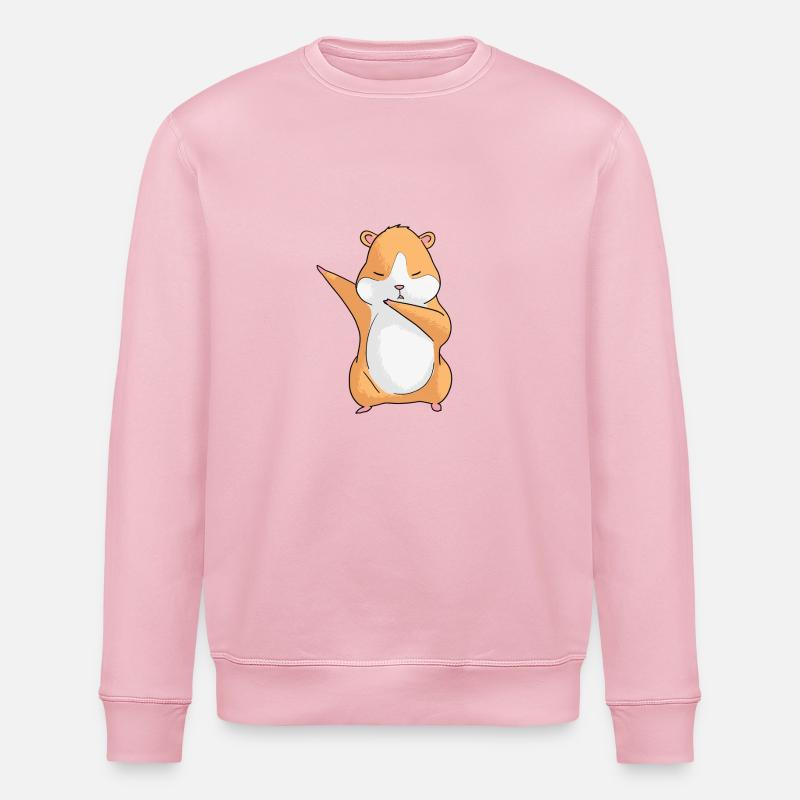 Dancing Hamsters - Teddyhamster Dabbing Dancing - Stanley/Stella ROLLER Unisex Organic Sweatshirt - cotton pink