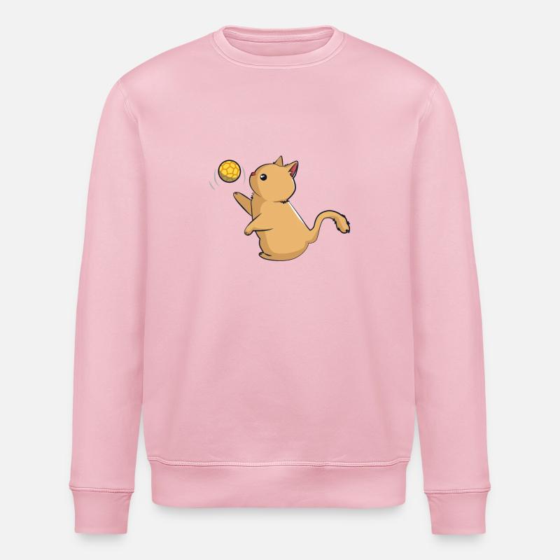 Katze spielt Handball - Stanley/Stella Unisex Bio-Sweatshirt ROLLER - Hellrosa