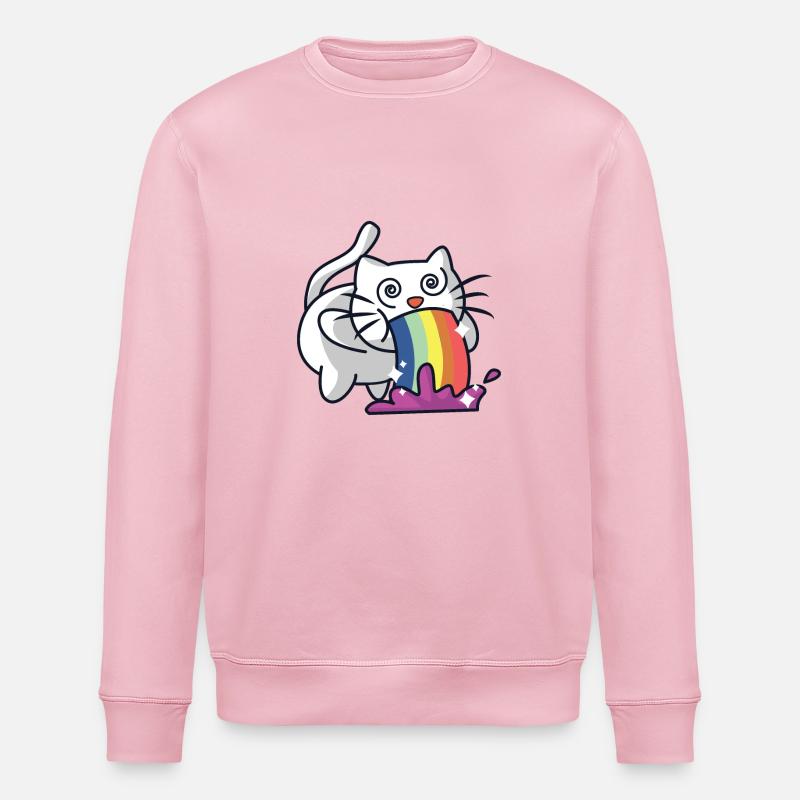 Regenbogen Katze - Stanley/Stella Unisex Bio-Sweatshirt ROLLER - Hellrosa