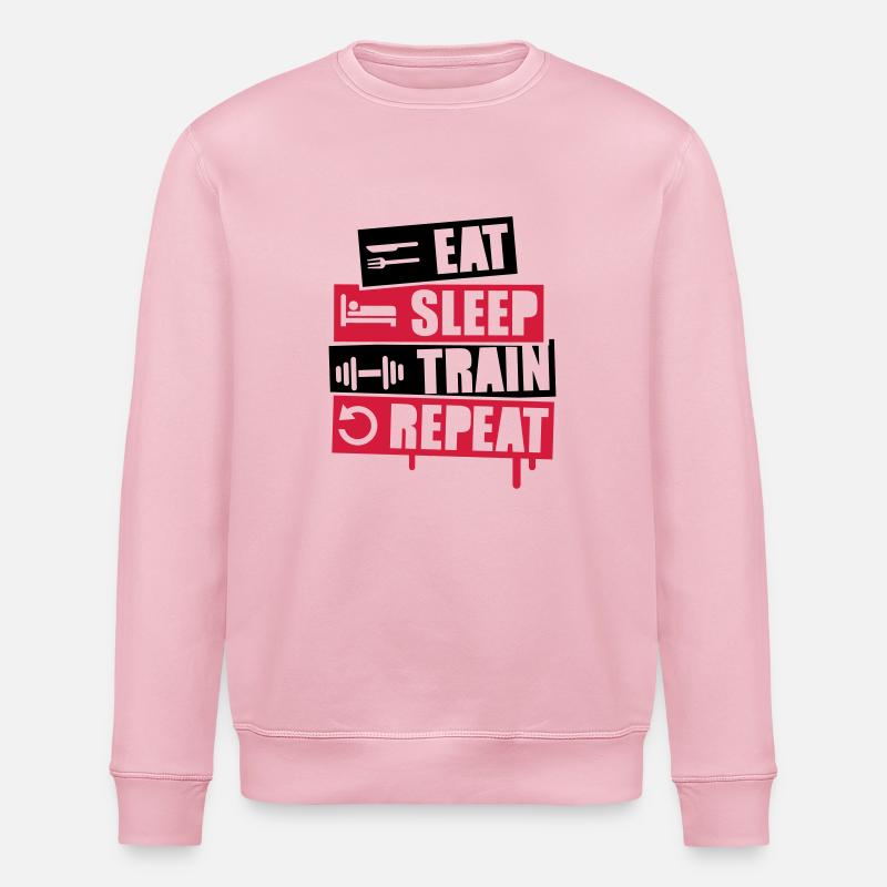 eat_sleep_train_repeat_2_f2 - Stanley/Stella Unisex Bio-Sweatshirt ROLLER - Hellrosa
