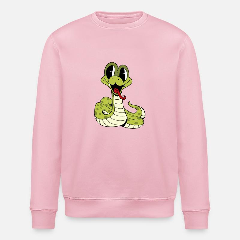 Knuddlige niedliche Schlange - Stanley/Stella Unisex Bio-Sweatshirt ROLLER - Hellrosa