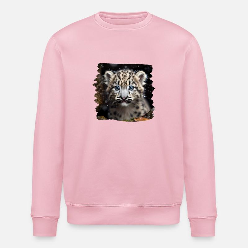 Schneeleoparden Schneeleopard - Stanley/Stella Unisex Bio-Sweatshirt ROLLER - Hellrosa