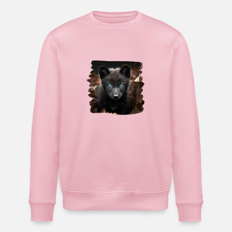 Wolves realistic wolf - Stanley/Stella ROLLER Unisex Organic Sweatshirt - cotton pink