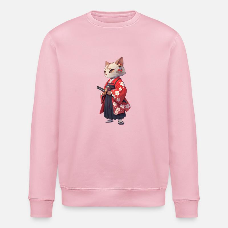 Chat d’Asie Samouraï japonais Samouraï - Sweat bio ROLLER Stanley/Stella Unisexe - rose pâle