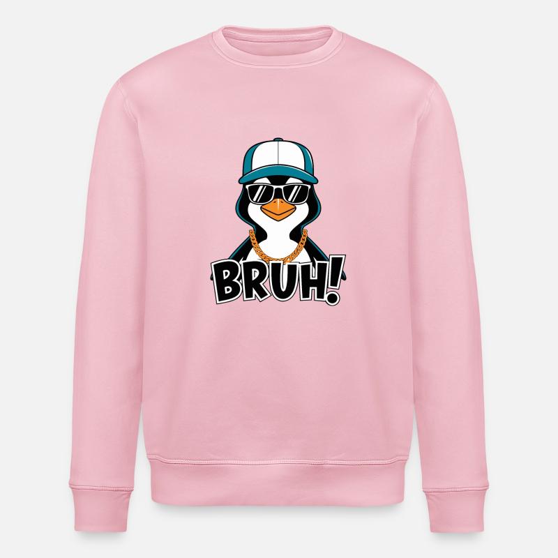 PINGOUINS BRUH - Sweat bio ROLLER Stanley/Stella Unisexe - rose pâle