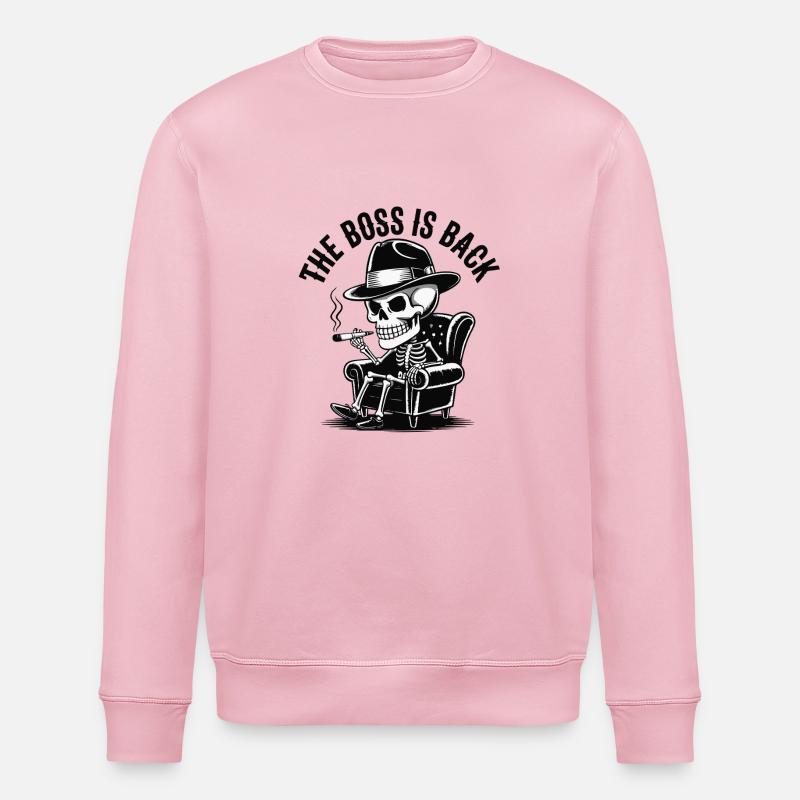 LE CRÂNE EST DE RETOUR - Sweat bio ROLLER Stanley/Stella Unisexe - rose pâle