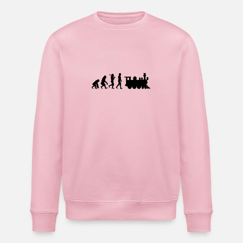 Evolution Eisenbahn Lokomotive - Stanley/Stella Unisex Bio-Sweatshirt ROLLER - Hellrosa