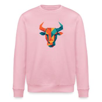 Stier | Stierkopf Print / Druck / Design - Stanley/Stella Unisex Bio-Sweatshirt ROLLER - Hellrosa - Vorne - Nik (191cm)