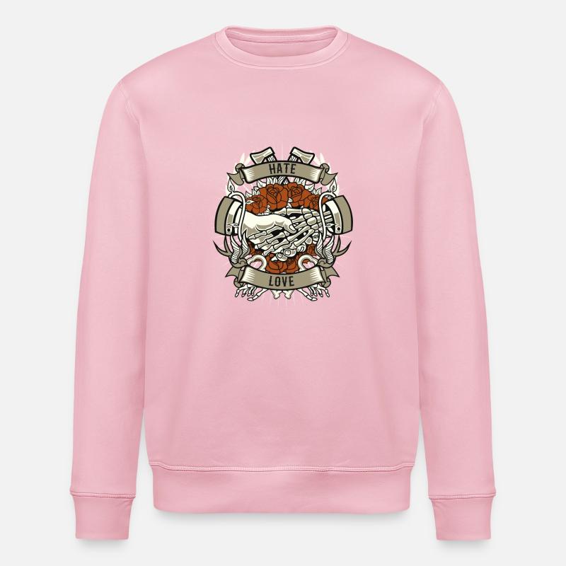 Hate and Love - Stanley/Stella Unisex Bio-Sweatshirt ROLLER - Hellrosa