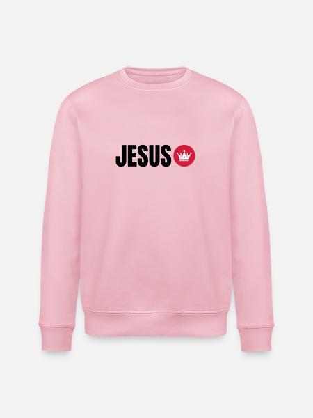 Jesus is King 👑 - Stanley/Stella ROLLER Unisex Organic Sweatshirt - cotton pink