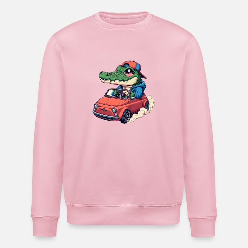 Crocodile voiture - Sweat bio ROLLER Stanley/Stella Unisexe - rose pâle