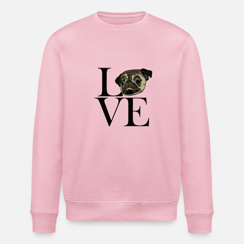 noir Pug - Sweat bio ROLLER Stanley/Stella Unisexe - rose pâle
