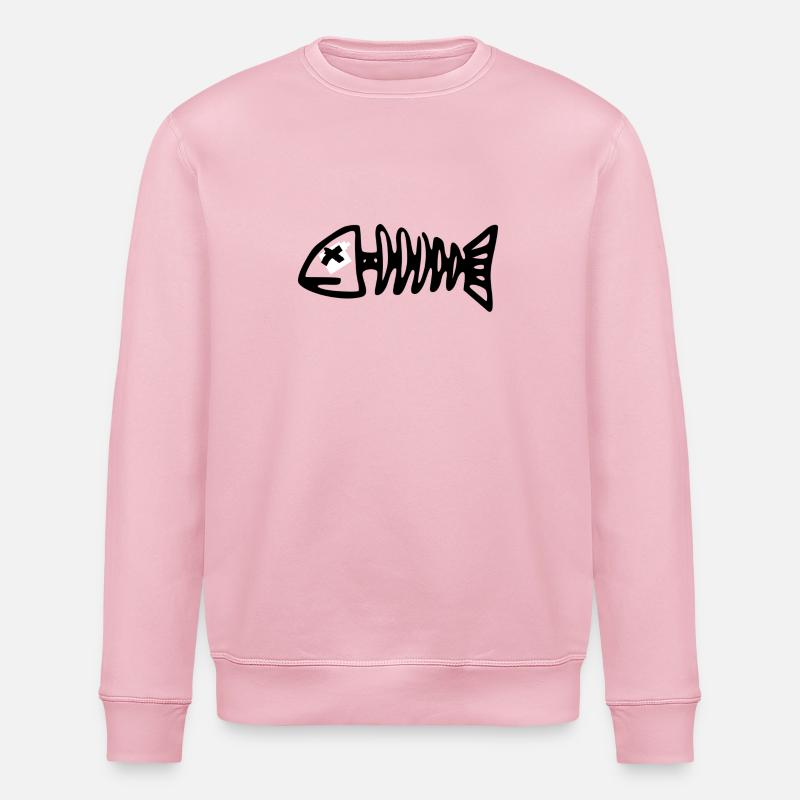 fish skeleton - Stanley/Stella Unisex Bio-Sweatshirt ROLLER - Hellrosa