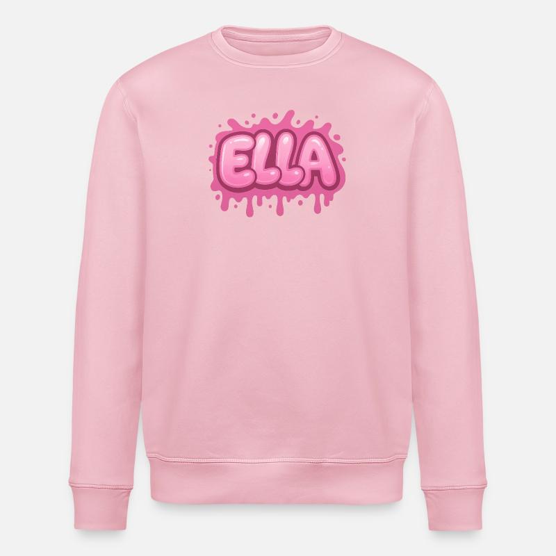 Graffiti ELLA Name Gift Ideal Printable - Stanley/Stella ROLLER Unisex Organic Sweatshirt - cotton pink