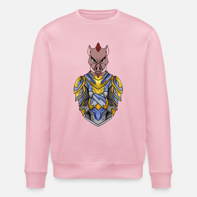 Ritter Wildschein cool Schwein - Stanley/Stella Unisex Bio-Sweatshirt ROLLER - Hellrosa