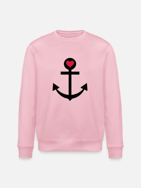 anchor captain star love - Stanley/Stella ROLLER Unisex Organic Sweatshirt - cotton pink