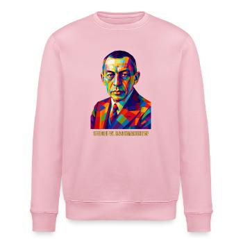 Abstraktes Farbporträt von Rachmaninow - Stanley/Stella Unisex Bio-Sweatshirt ROLLER - Hellrosa - Vorne - Nik (191cm)