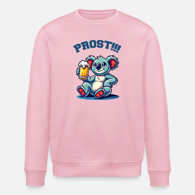 Koala Bear Beer Comic - Stanley/Stella ROLLER Unisex Organic Sweatshirt - cotton pink