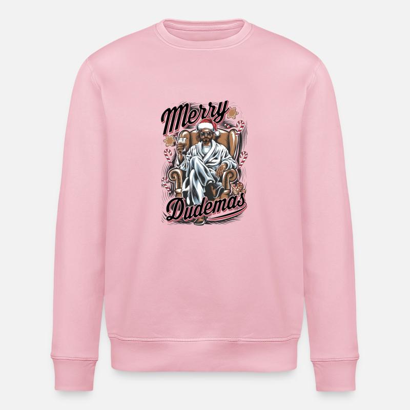 Lebowski Frohe Dudemas! - Stanley/Stella Unisex Bio-Sweatshirt ROLLER - Hellrosa