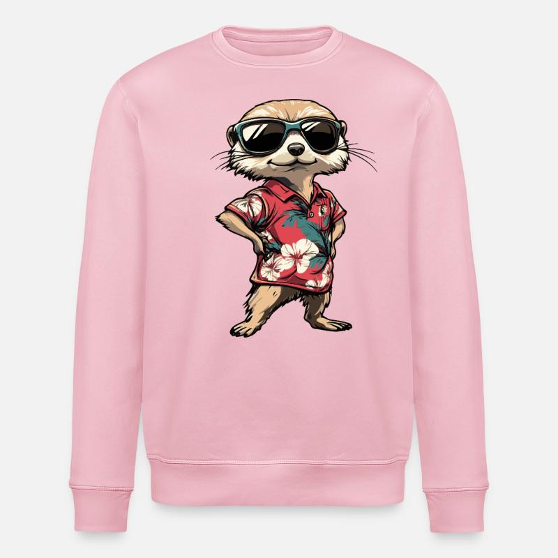 Suricate Drôle d’été - Sweat bio ROLLER Stanley/Stella Unisexe - rose pâle