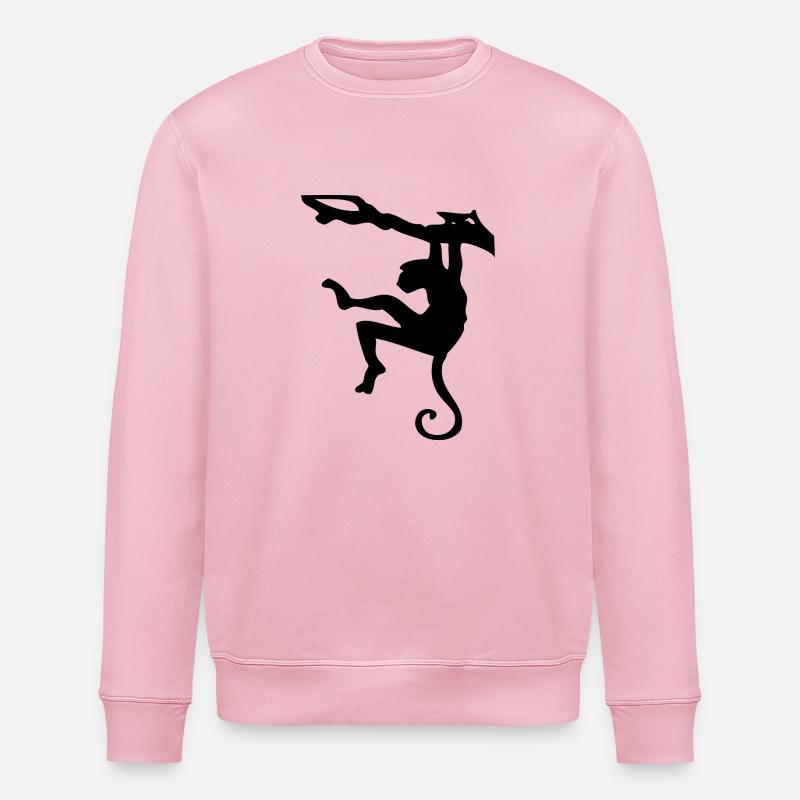 Climbing monkey silhouette - Stanley/Stella ROLLER Unisex Organic Sweatshirt - cotton pink