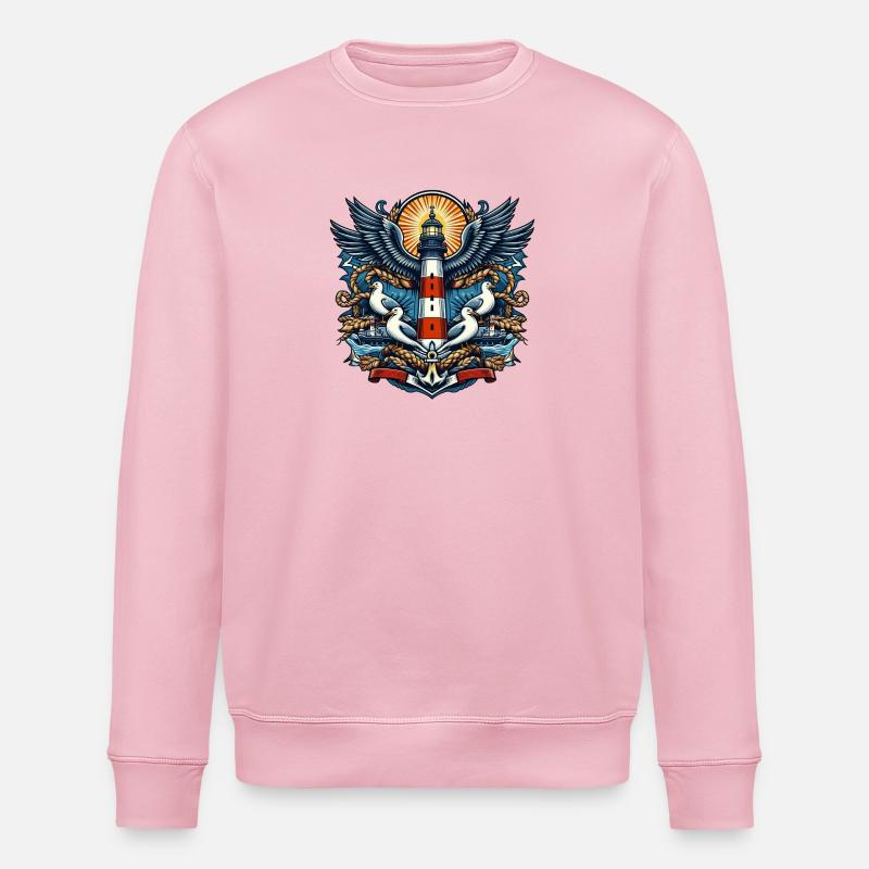 Leuchtturm mit Möwen - Stanley/Stella Unisex Bio-Sweatshirt ROLLER - Hellrosa