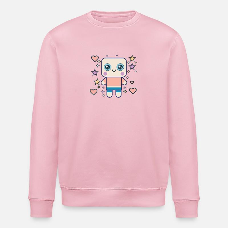Design "Kawaii Pudding Pop" - Stanley/Stella ROLLER Unisex Organic Sweatshirt - cotton pink