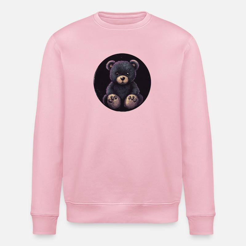 Zauberhafter Teddy: Dunkle Eleganz - Stanley/Stella Unisex Bio-Sweatshirt ROLLER - Hellrosa