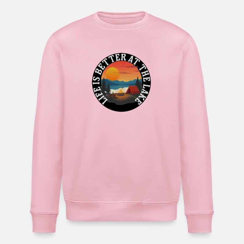 Nice camping by the water - Stanley/Stella ROLLER Unisex Organic Sweatshirt - cotton pink