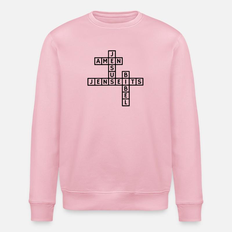 Jesus Krydsord Design - Stanley/Stella økologisk unisex-sweatshirt ROLLER - lys rosa