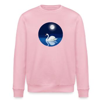 Schwan bei Vollmond - Stanley/Stella Unisex Bio-Sweatshirt ROLLER - Hellrosa - Vorne - Nik (191cm)