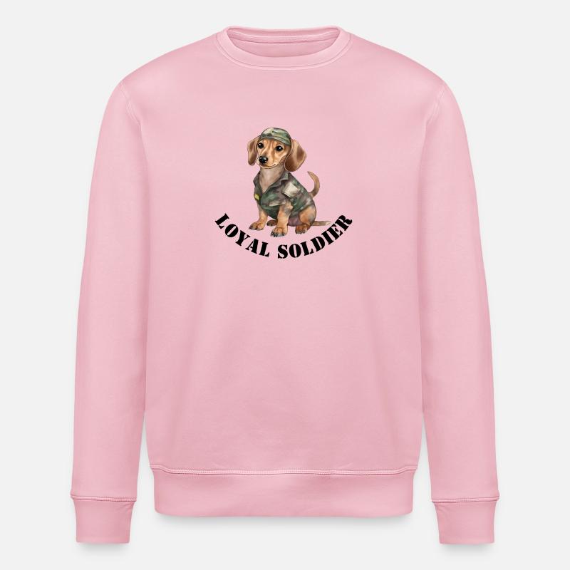 Le chien comme soldat - Sweat bio ROLLER Stanley/Stella Unisexe - rose pâle
