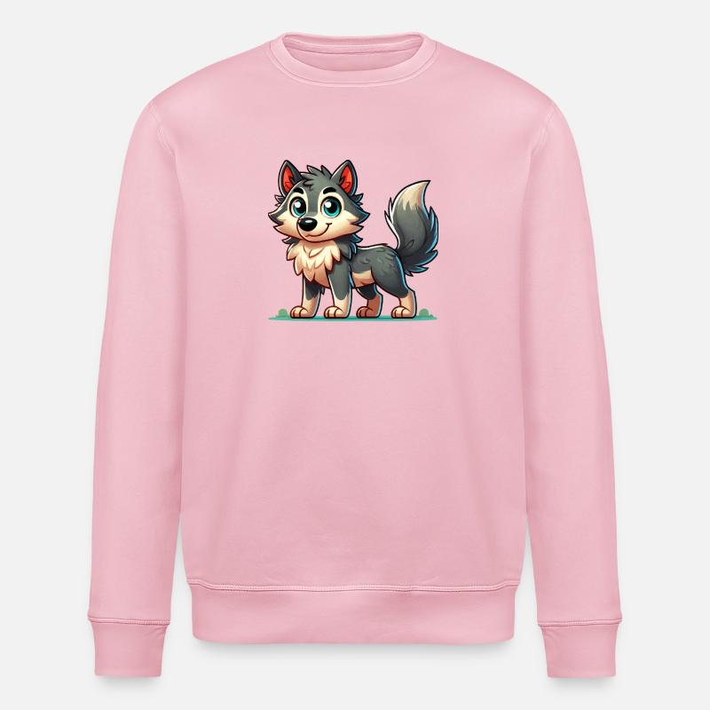 wolf comic 1 - Stanley/Stella Unisex Bio-Sweatshirt ROLLER - Hellrosa