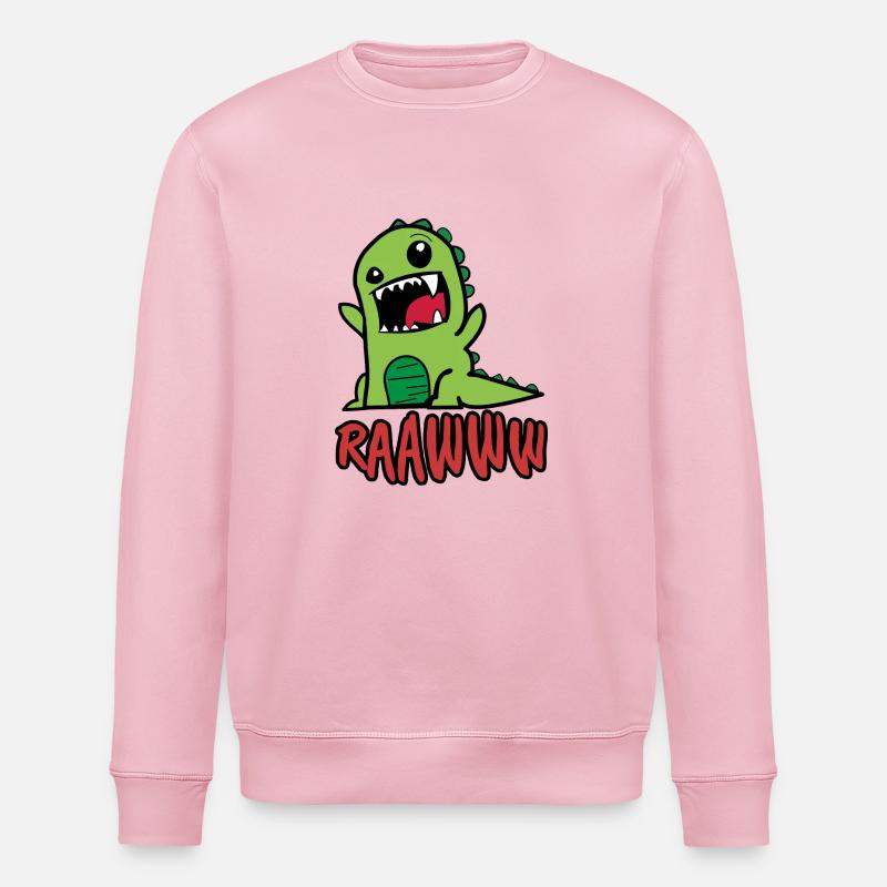 Baby T-Rex Dinosaurier - Stanley/Stella Unisex Bio-Sweatshirt ROLLER - Hellrosa
