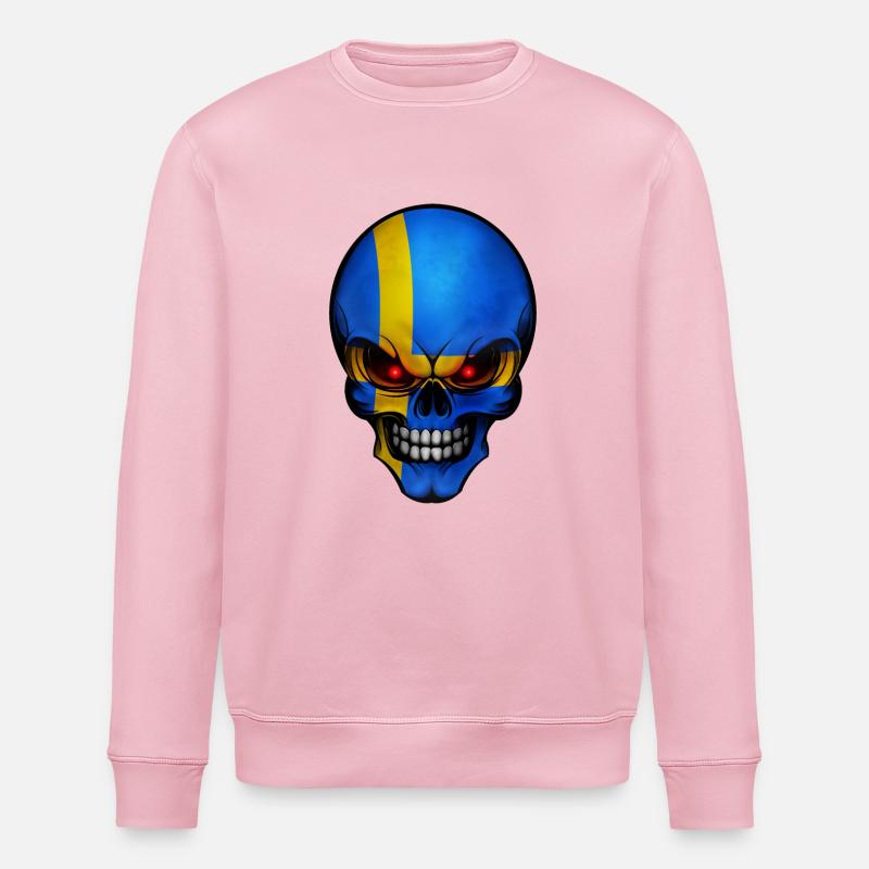 Crâne Suède conceptions rondes - Sweat bio ROLLER Stanley/Stella Unisexe - rose pâle