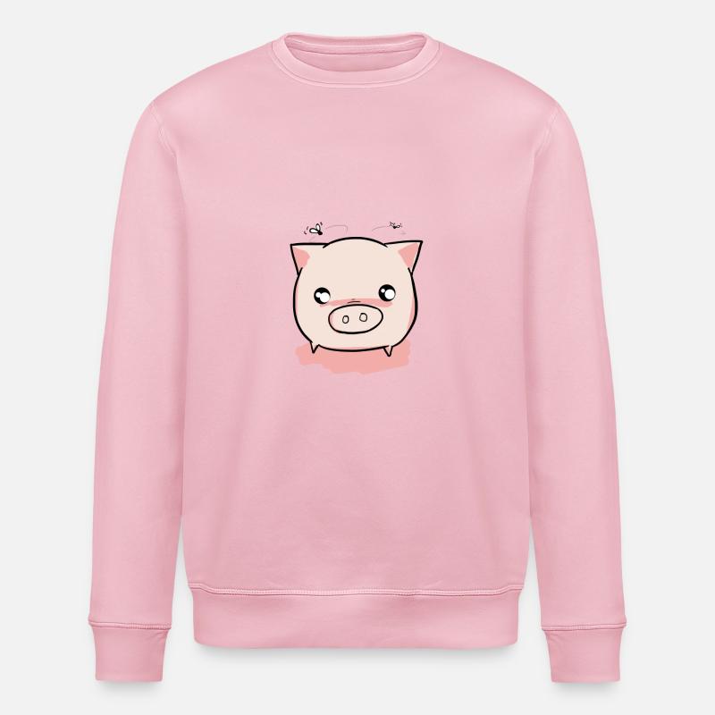 Schwein Ferkel - Stanley/Stella Unisex Bio-Sweatshirt ROLLER - Hellrosa