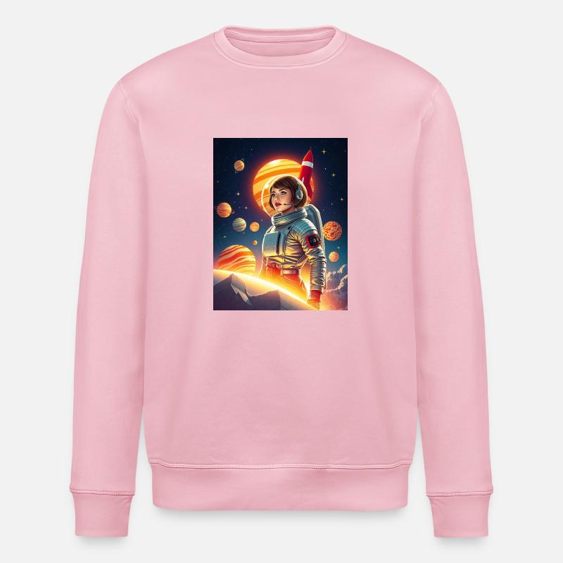 Astronaut im All - Stanley/Stella Unisex Bio-Sweatshirt ROLLER - Hellrosa