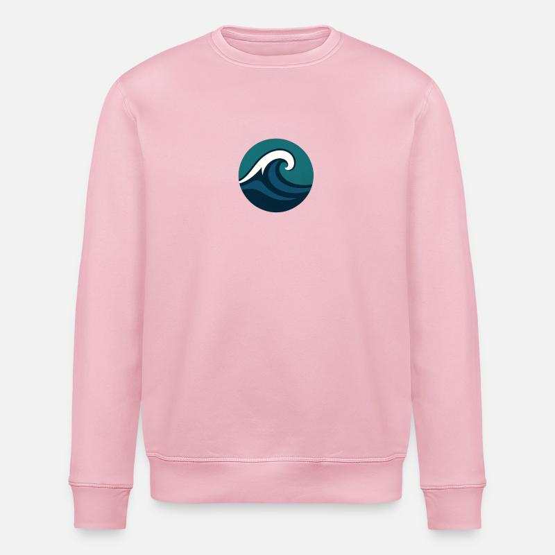 Stylized Ocean Wave - Stanley/Stella ROLLER Unisex Organic Sweatshirt - cotton pink