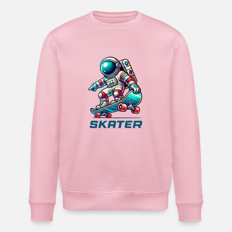 Planche à roulettes astronaute - Sweat bio ROLLER Stanley/Stella Unisexe - rose pâle
