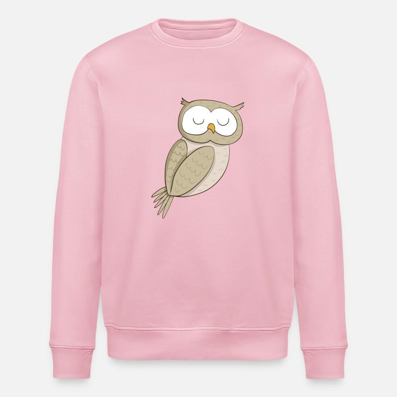Lustige Eule Comic - Stanley/Stella Unisex Bio-Sweatshirt ROLLER - Hellrosa