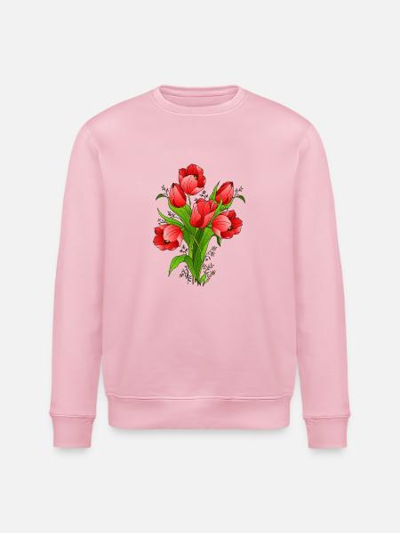 Blumen - Stanley/Stella Unisex Bio-Sweatshirt ROLLER - Hellrosa